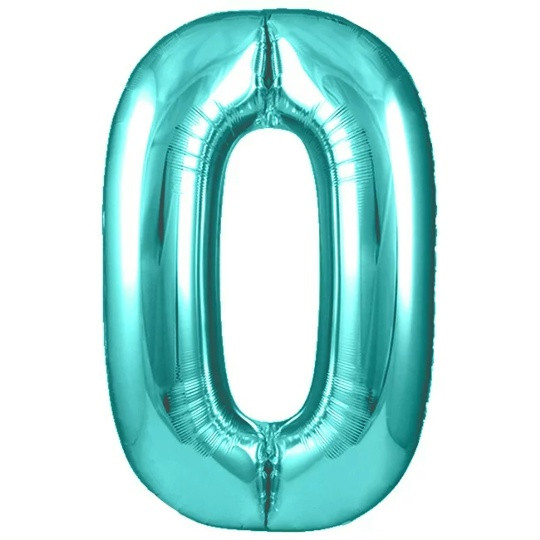 Шар (40''/102 см) Цифра, 0, Тиффани, Металлик