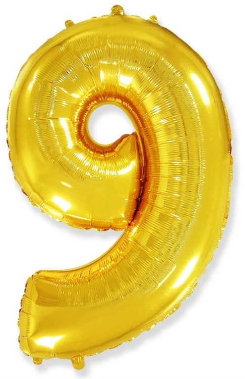Шар (40''/102 см) Цифра, 9, Золото