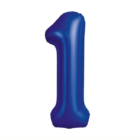 Шар (40''/102 см) Цифра, 1 Slim, Полуночно-синий