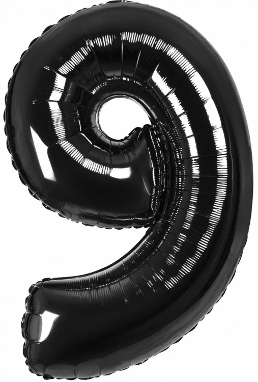 Шар (40''/102 см) Цифра, 9, Черный