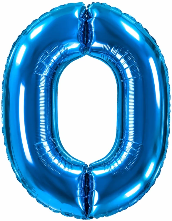 Шар (40''/102 см) Цифра, 0, Синий